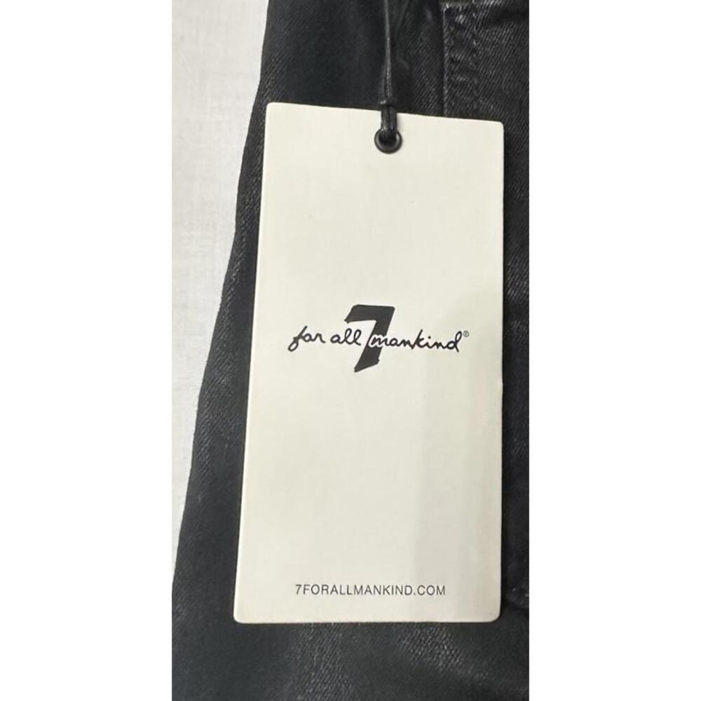 NWT 7 For All Mankind High Waist Slim Kick Womens Black Coated Jeans Size 29‎ - Picture 4 of 10